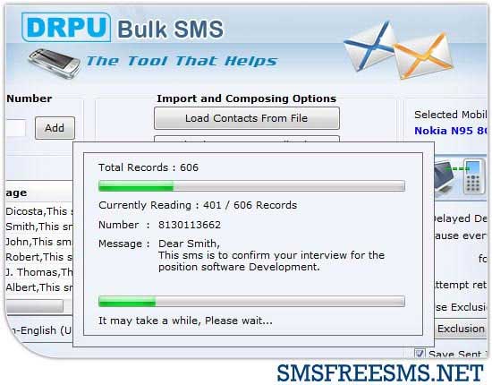 SMS Software GSM Phones screenshot