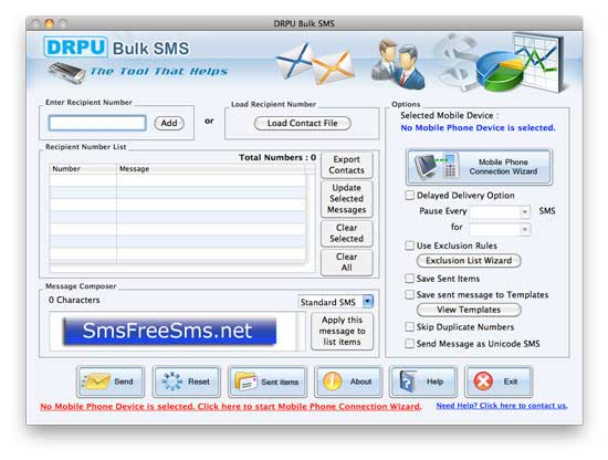 Screenshot of Mac Bulk SMS GSM