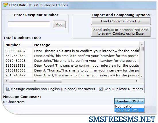 Free SMS software