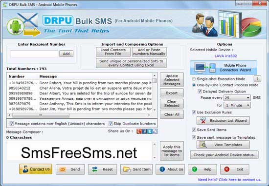 Windows 7 SMS Software for Android Mobile 9.0.1.2 full