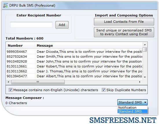 SMS Software for GSM screenshot