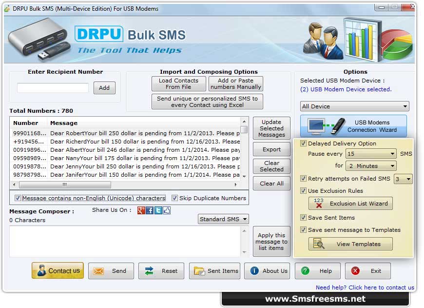 SMS Software for USB Modem software