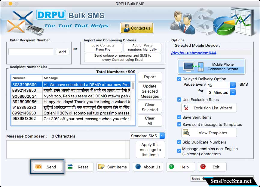 MAC Bulk SMS Software