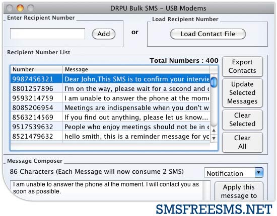 MAC SMS software for USB modems
