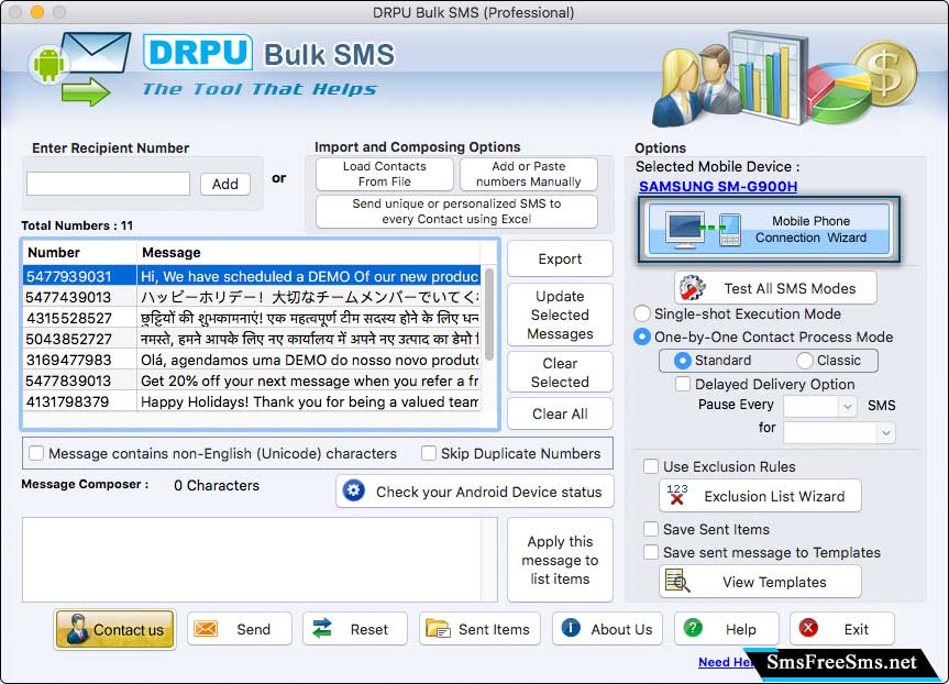 Mac Bulk SMS Software - Professional