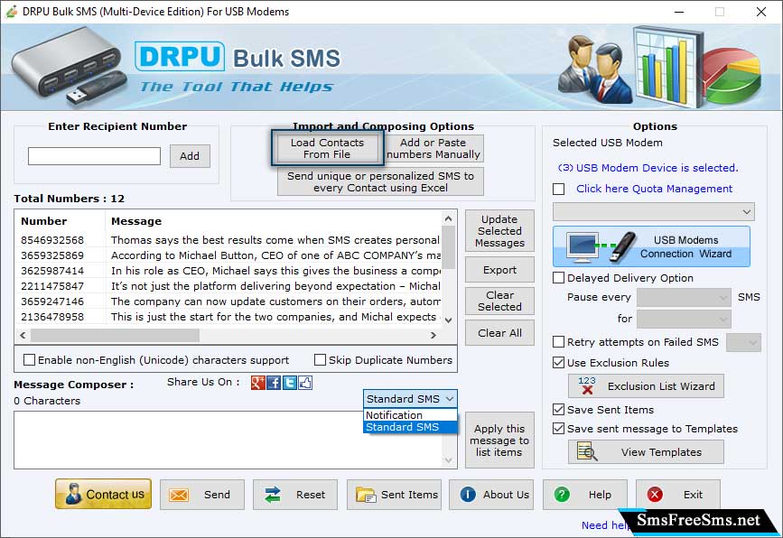 Bulk SMS Software for USB Modems (Multi-Device Edition)